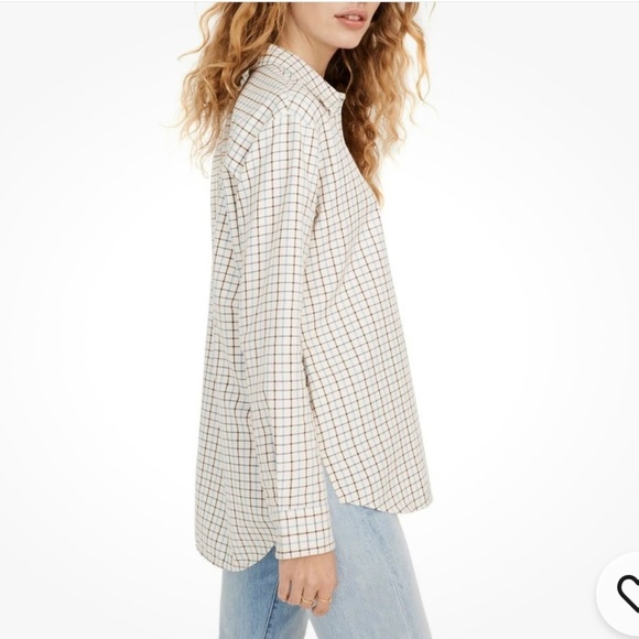 Madewell NWT Oversized Ex-Boyfriend Flannel Button-Down – Size M - Picture 2 of 10